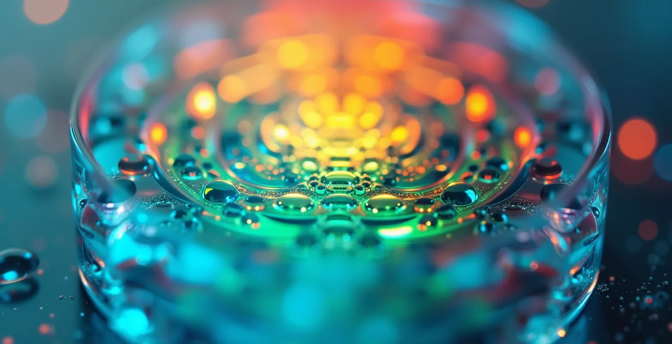 Gros plan sur des graphiques analytiques colorés et des visualisations de données abstraites représentant l'analyse du potentiel de croissance