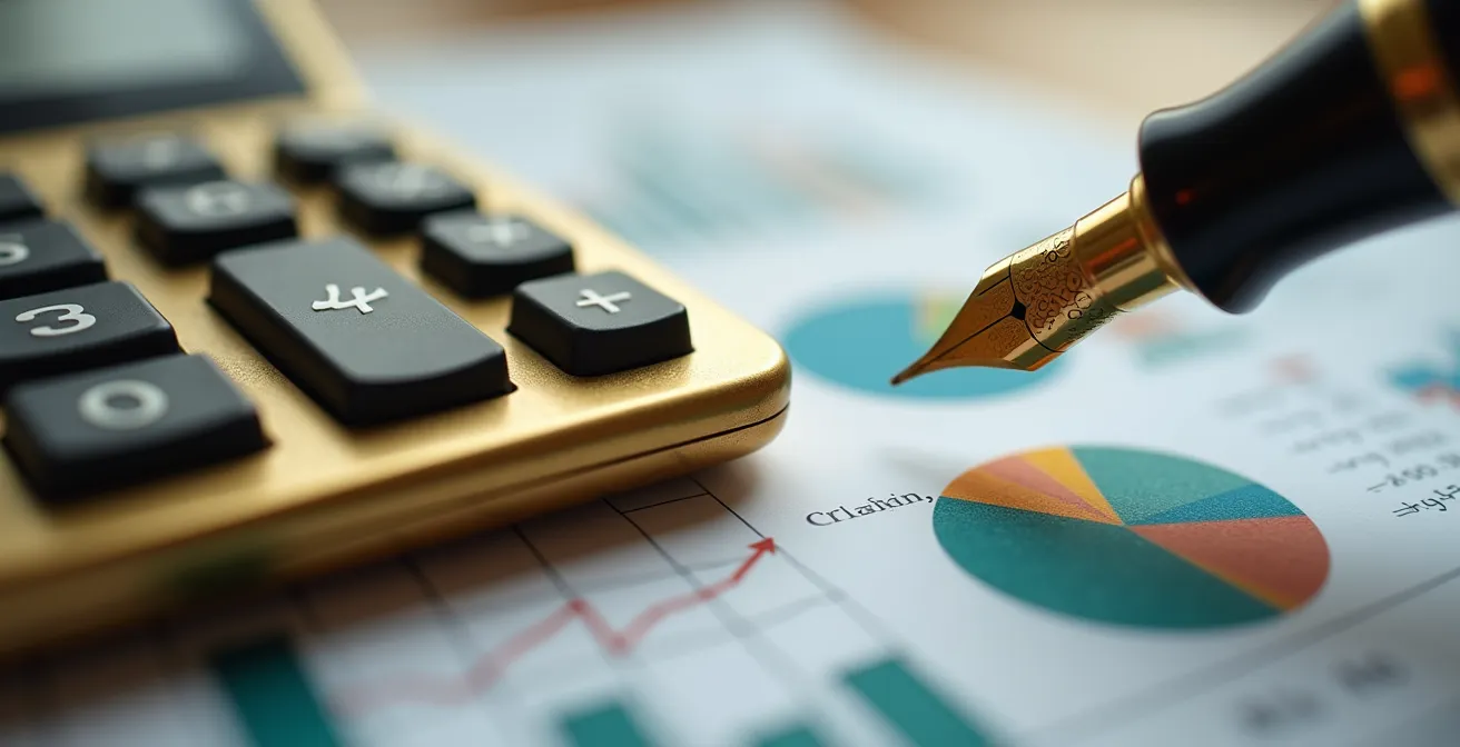 Analyse financière de documents de franchise avec calculatrice et graphiques