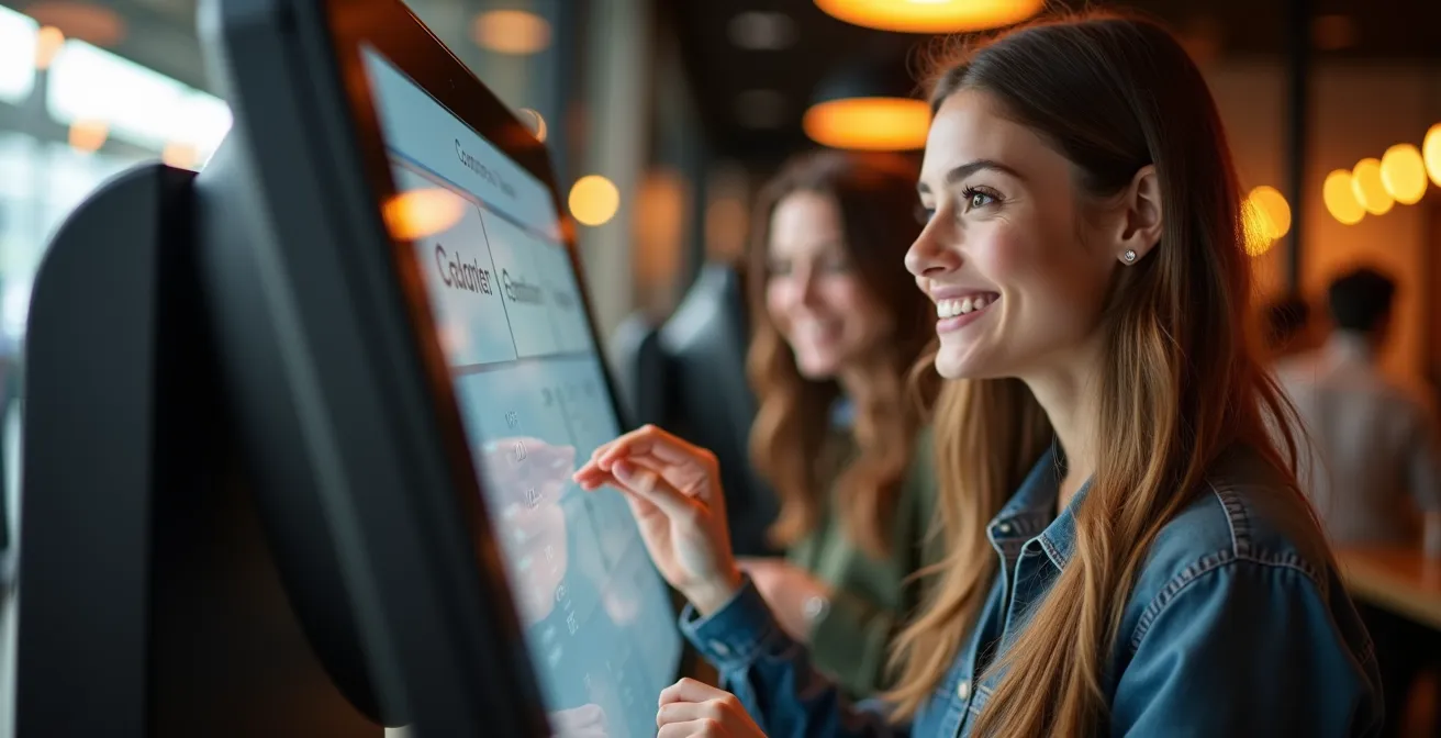 Borne de commande tactile moderne avec interface de personnalisation intuitive