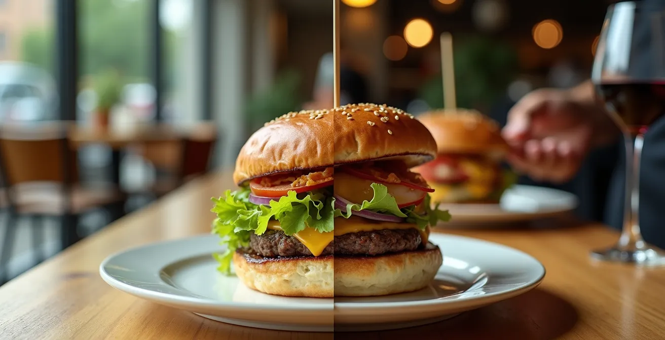 Moment de remise de commande avec interaction chaleureuse entre staff et client