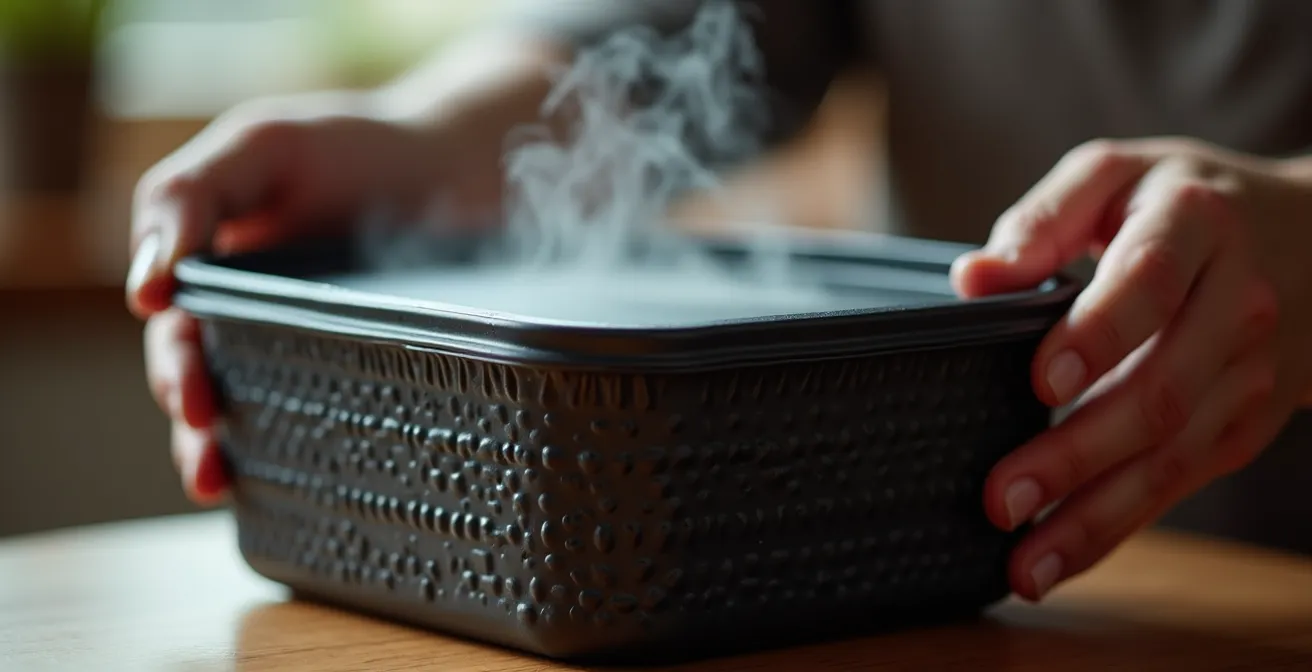 Gros plan sur un packaging innovant de dark kitchen créant une expérience mémorable