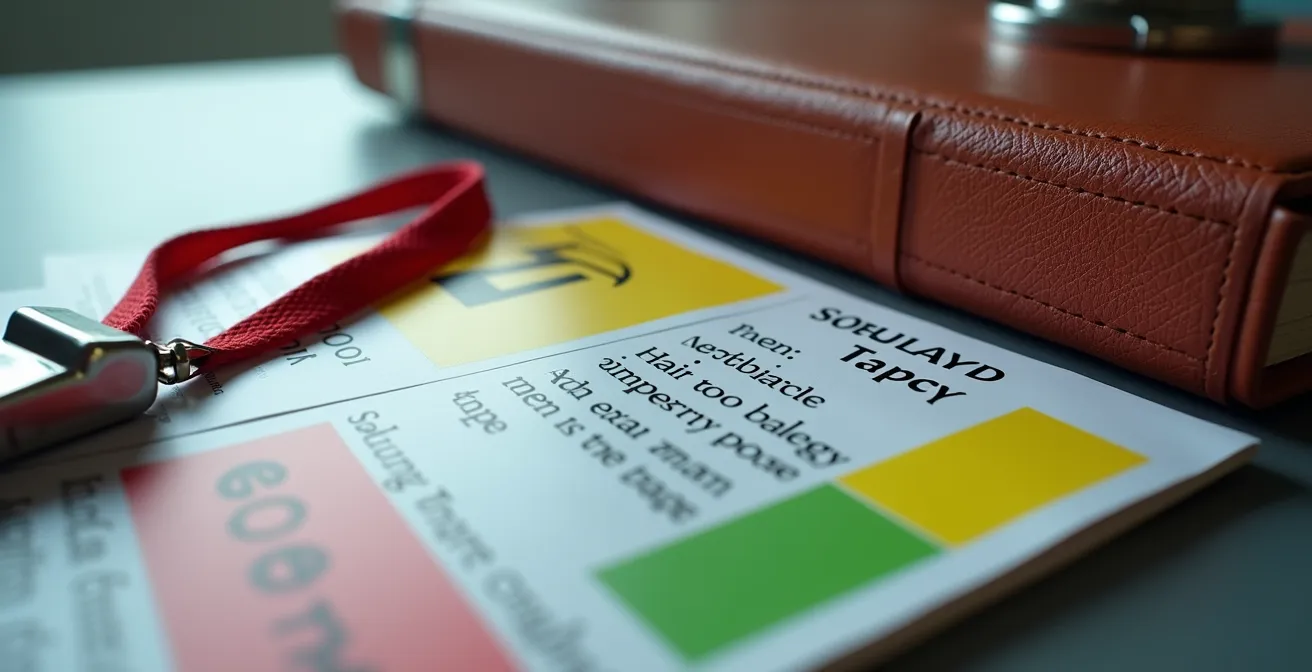 Vue macro de protocoles de sécurité et documents de surveillance dans une crèche