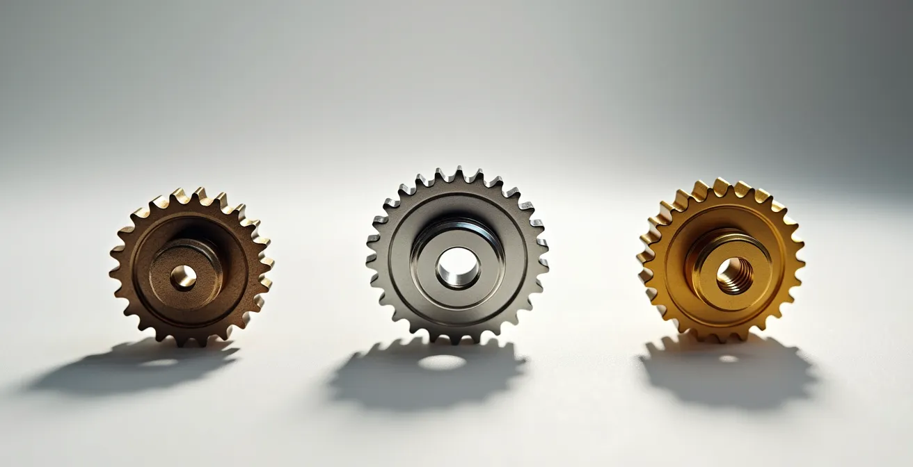 Présentation visuelle d'une structure d'offres de maintenance à trois niveaux avec des éléments graphiques abstraits